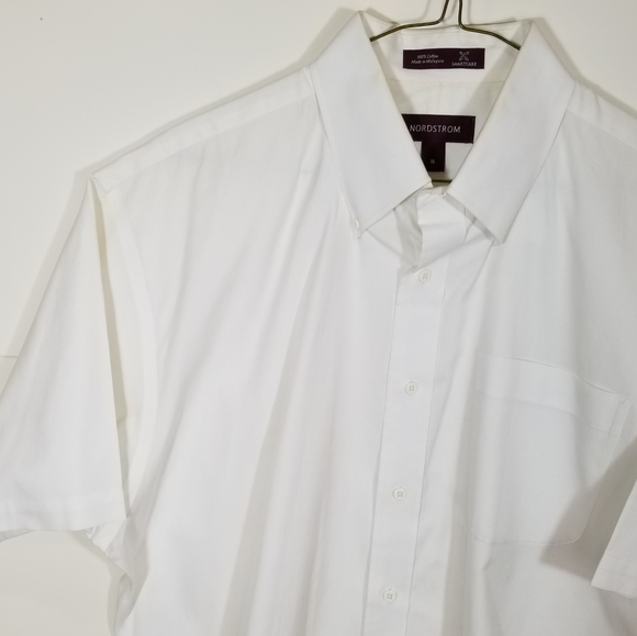 Nordstrom Smartcare White Short Sleeve Shirt 16 - Picture 6 of 16